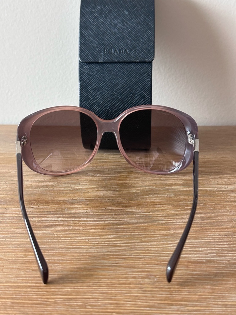 ✨ PRADA Oversized Minimalist Sunglasses • Deep Burgundy Wine • SPR 15O - Picture 4 of 6